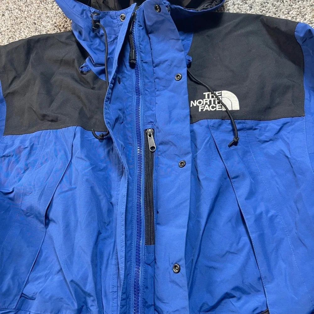 The North Face‎ Gore-Tex Hooded Jacket Men's Medium Blue Black Waterproof Shell